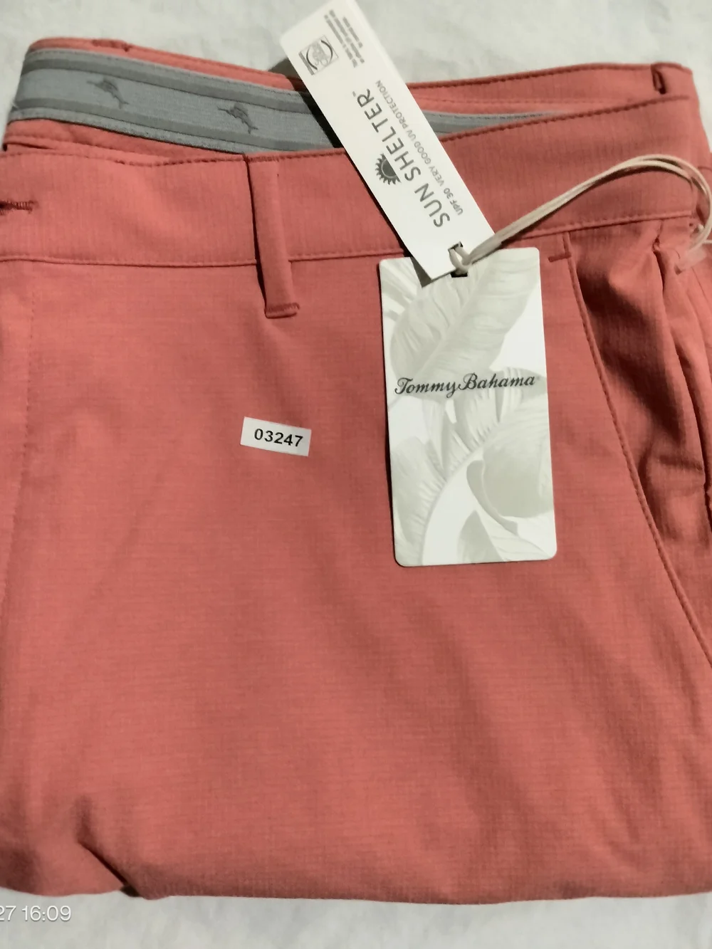 Tommy Bahama Chip Shot Shorts Men's 38x9 Red Ginger Nylon Stretch UPF 30 ST89007